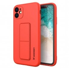 Iphone 11 Pro Max Wozinsky Kickstand Lankstaus Silikono Dėklas Su Stovu Raudonas