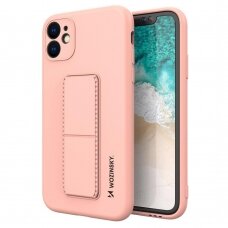 Iphone 11 Pro Max Wozinsky Kickstand Lankstaus Silikono Dėklas Su Stovu Rožinis