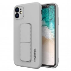 Iphone 11 Pro Wozinsky Kickstand Lankstaus Silikono Dėklas Su Stovu Pilkas