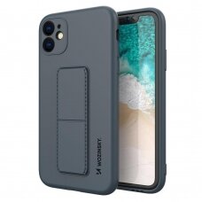 Iphone 11 Pro Wozinsky Kickstand Lankstaus Silikono Dėklas Su Stovu Tamsiai Mėlynas