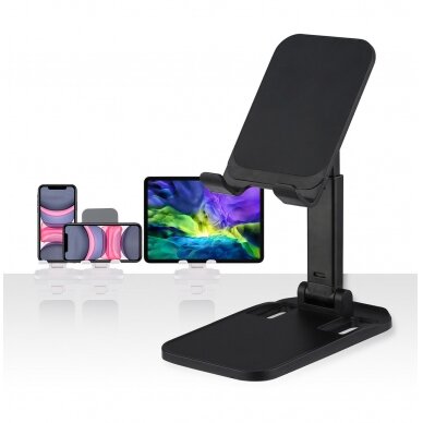Wozinsky Desk Phone Stand Tablet Stand Foldable Black (WFDPS-B1) 1