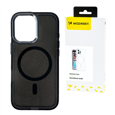 Wozinsky Glitter Dėklas with Mag Safe skirtas Samsung Galaxy S24 FE - Juodas with Glitter