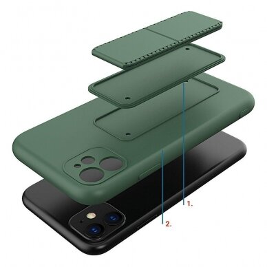 Wozinsky Kickstand Lankstaus Silikono Dėklas Su Stovu iPhone 12 Pro Pilkas 2