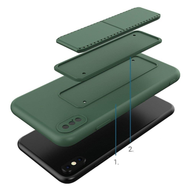 Iphone Xs Max Wozinsky Kickstand Lankstaus Silikono Dėklas Su Stovu Rožinis 1