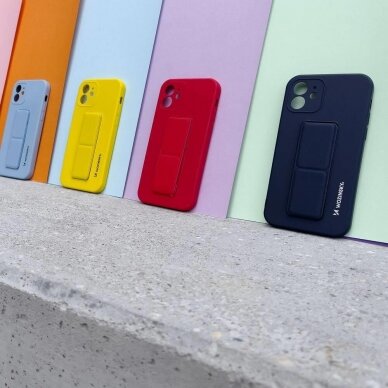 Wozinsky Kickstand Lankstaus Silikono Dėklas Su Stovu Xiaomi Redmi 10X 4G / Xiaomi Redmi Note 9 Mėlynas 5